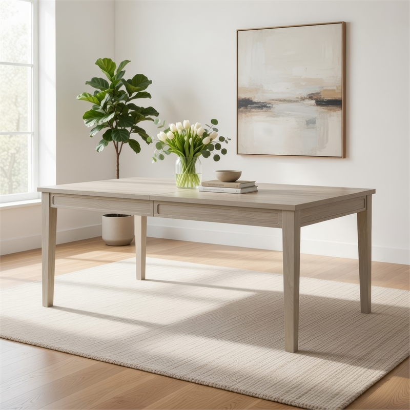 Rozie 72-90 Inch Extendable Dining Table-Farmhouse Light Oak Brown