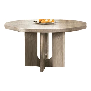 Zoko 54 Inch Round Dining Table-Pedestal Base-White Wash Solid Wood