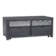 Zoko Lift Top Coffee Table w Wheels-2 Drawers-Ash Gray Wood-46 Inch