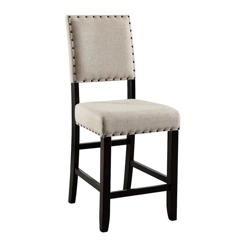 Bega 5pc Counter Height Table and Chair Set-Ivory Upholstery-Black