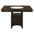 Uric Counter Height Dining Table w Wine Storage-6 Lattice Chairs-Brown