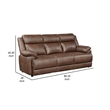 Ellen Sofa- Brown Faux Leather- Foam Cushions- Pillow Top Arms- 86 Inch