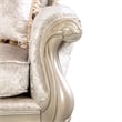 Paulo 85 Inch Sofa- Off White Fabric- Carved Silver Solid Wood Frame