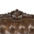 Sena 90 Inch Sofa- Faux Leather- Rolled Arms- Cherry Brown Solid Wood