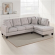 Dema 2pc Sectional Sofa Set- Chaise- 2 Pillows- Textured Beige Velvet