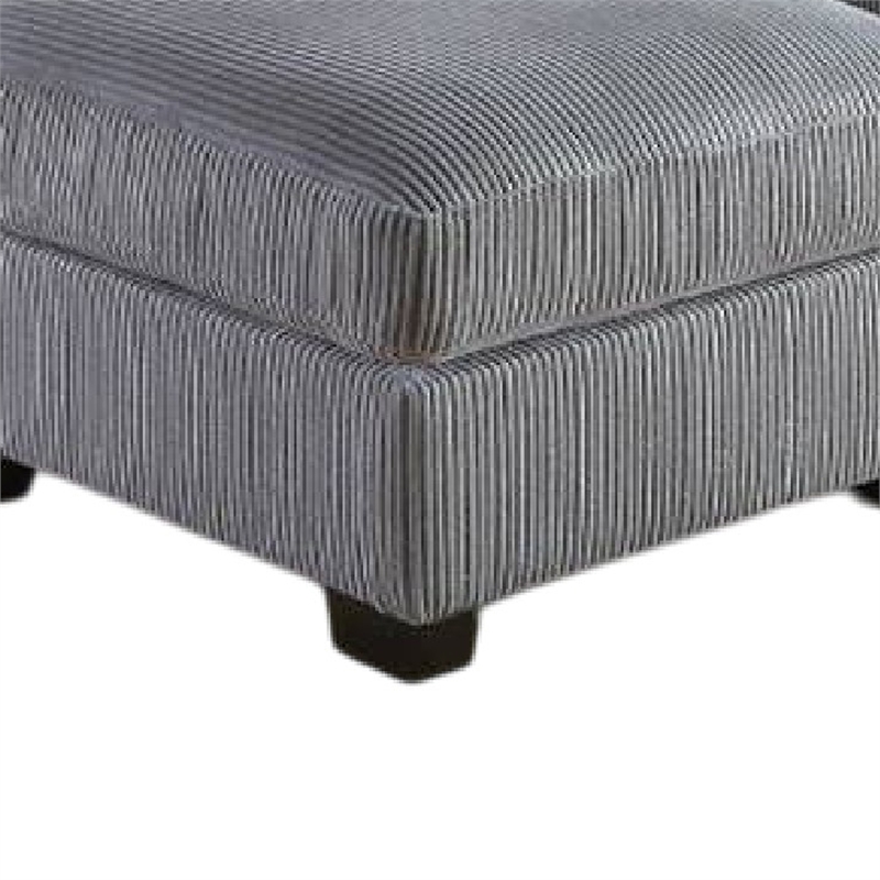 Rey 4pc L Sectional Sofa Set- 2 Accent Pillows- Gray Corduroy Fabric