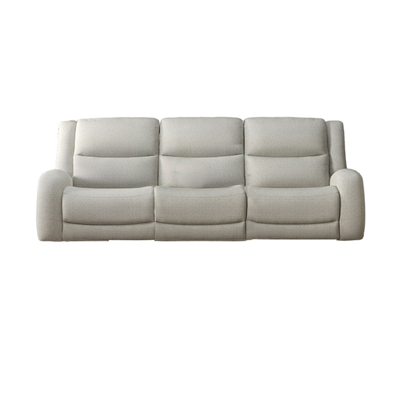 Gira 2pc Sofa and Loveseat Set- Manual Reclining- Solid Wood- Beige Fabric