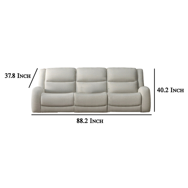 Gira 2pc Sofa and Loveseat Set- Manual Reclining- Solid Wood- Beige Fabric