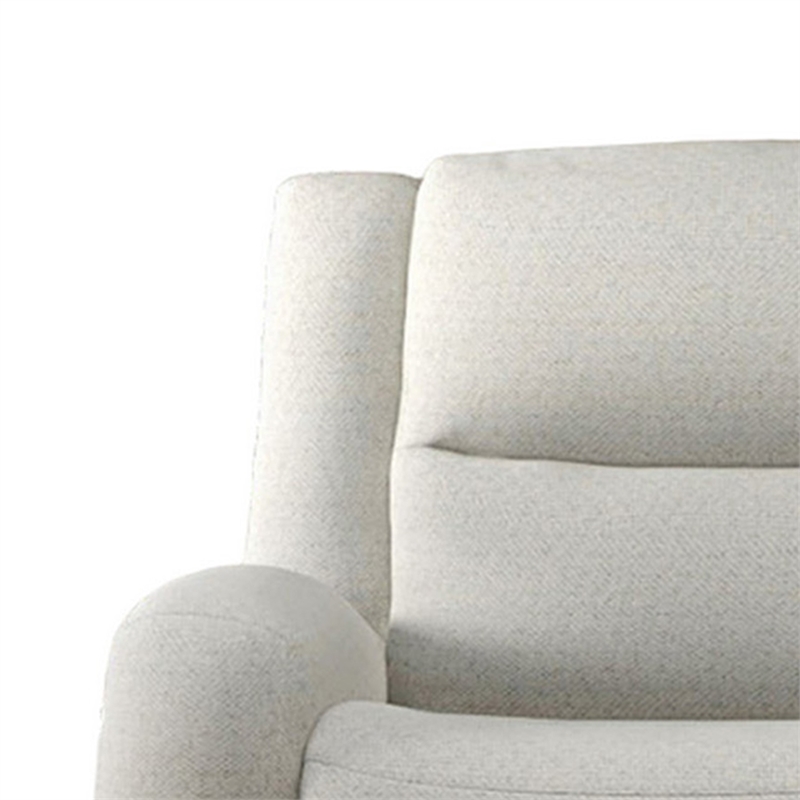 Gira Manual Recliner Sofa with Contour Armrest- Solid Wood- 88 Inch- Beige