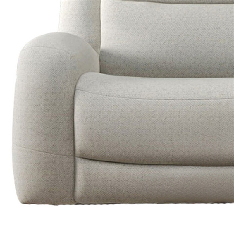 Gira Manual Recliner Sofa with Contour Armrest- Solid Wood- 88 Inch- Beige