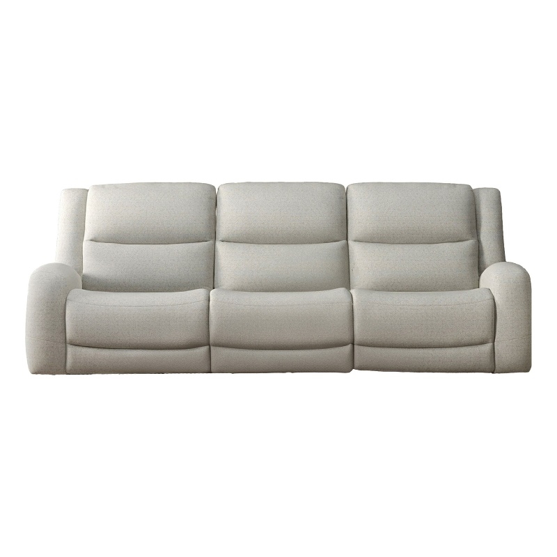 Gira Manual Recliner Sofa with Contour Armrest- Solid Wood- 88 Inch- Beige