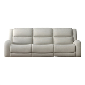 Gira Manual Recliner Sofa with Contour Armrest- Solid Wood- 88 Inch- Beige
