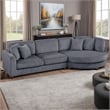 Zeo 2pc Oversize Sectional Sofa and Chaise- 4 Pillows- Gray Corduroy