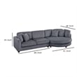 Zeo 2pc Oversize Sectional Sofa and Chaise- 4 Pillows- Gray Corduroy
