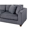 Zeo 2pc Oversize Sectional Sofa and Chaise- 4 Pillows- Gray Corduroy