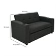 Soen Convertible Sofa w Pull Out Sleeper Bed- 2 Pillows- Charcoal Gray