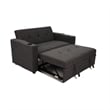 Soen Convertible Sofa w Pull Out Sleeper Bed- 2 Pillows- Charcoal Gray