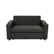 Soen Convertible Sofa w Pull Out Sleeper Bed- 2 Pillows- Charcoal Gray