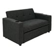Soen Convertible Sofa w Pull Out Sleeper Bed- 2 Pillows- Charcoal Gray