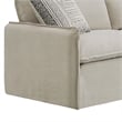 Savoir Sofa- 2 Accent Pillows- Contemporary Beige Linen Fabric 84 Inch