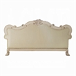 Ally Sofa- 4 Pillows- 86 Inch- Claw Feet- Vintage White Faux Leather