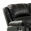 Zuru Motion Manual Recliner Sofa- 3 Seater- Plush Black Faux Leather