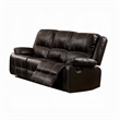 Zuru Motion Manual Recliner Sofa- 3 Seater- Plush Brown Faux Leather