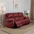 Zuru Motion Manual Recliner Sofa- 3 Seater- Plush Red Faux Leather