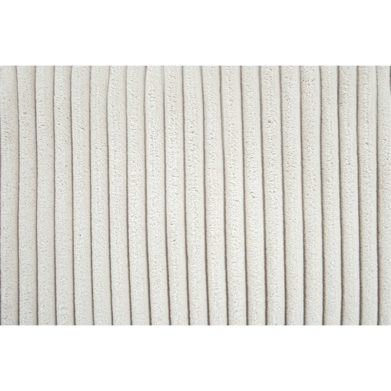 Jesica 2pc Loveseat Sofa Set- 2 Accent Pillows- Ivory Corduroy Fabric