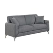 Rena 2pc Sofa and Loveseat Set- 2 Pillows- Dark Gray Burlap Fabric