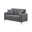 Rena 2pc Sofa and Loveseat Set- 2 Pillows- Dark Gray Burlap Fabric