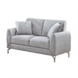 Rena 2pc Sofa and Loveseat Set- 2 Pillows- Light Gray Burlap Fabric