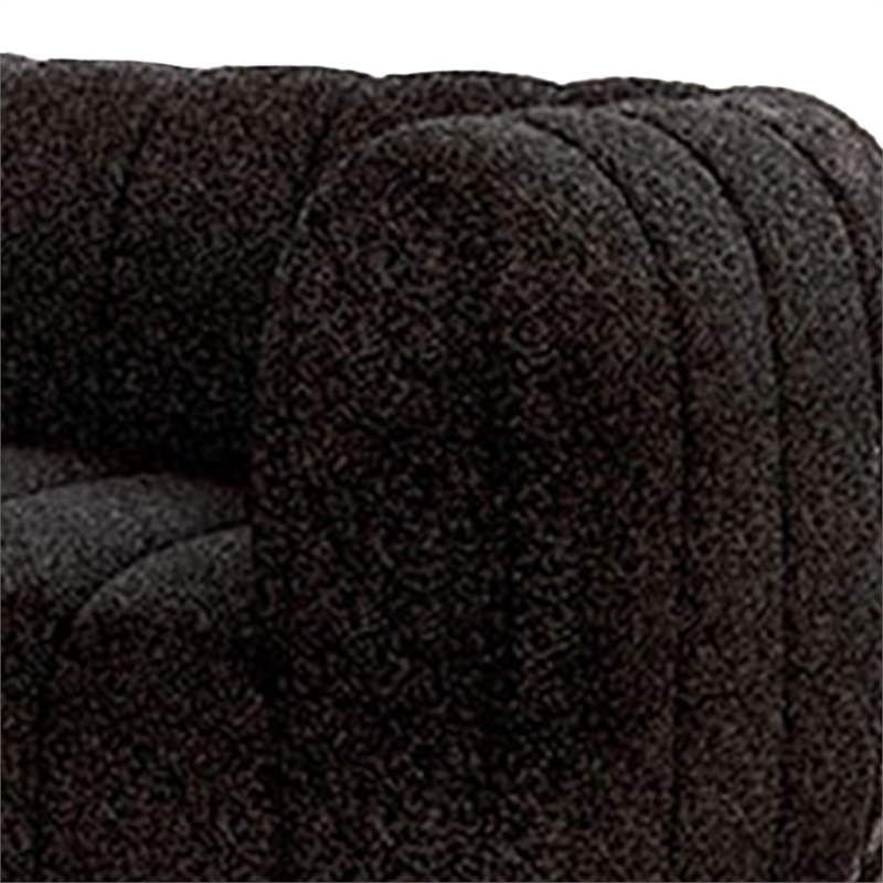Hery Sofa and Loveseat Set- Black Boucle- Vertical Channel Tufting