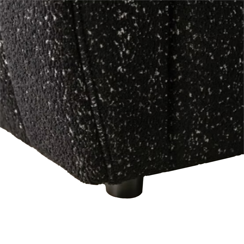 Hery Sofa and Loveseat Set- Black Boucle- Vertical Channel Tufting