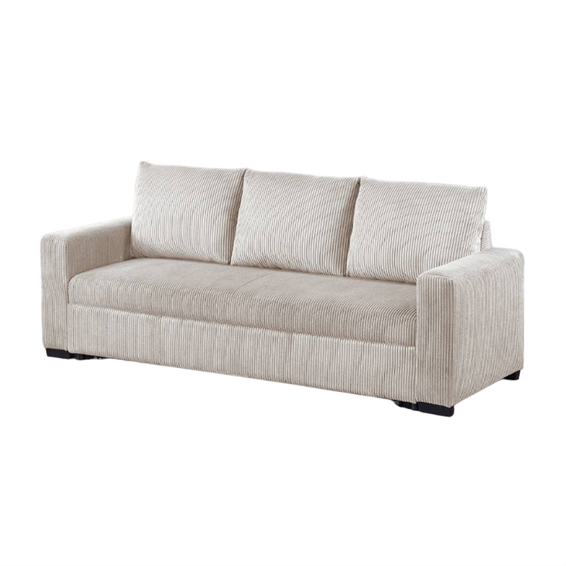 Billy Convertible Sofa Bed- Low Profile Leg- Ivory Corduroy 85 Inch