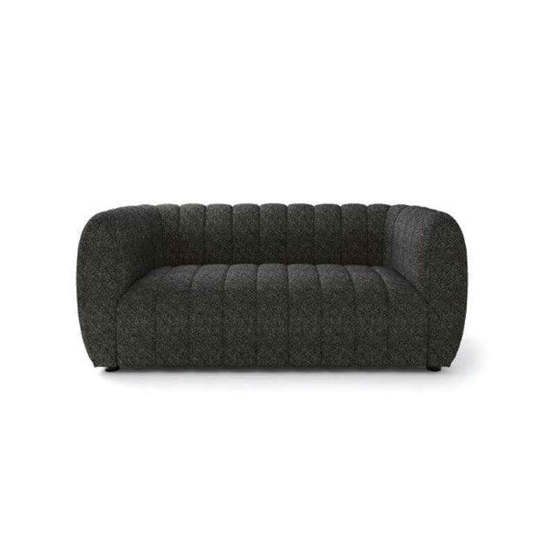 Hery Loveseat- 65 Inch- Black Boucle- Vertical Channel Tufted Details