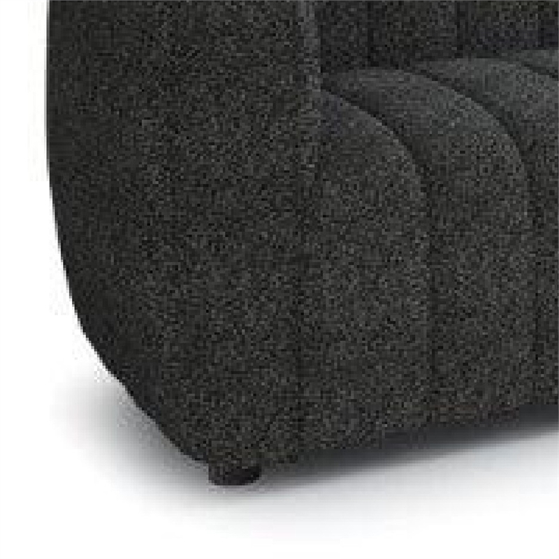 Hery Loveseat- 65 Inch- Black Boucle- Vertical Channel Tufted Details