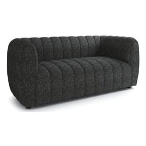 Hery Loveseat- 65 Inch- Black Boucle- Vertical Channel Tufted Details