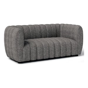 Hery Loveseat- 65 Inch- Gray Boucle- Vertical Channel Tufted Details