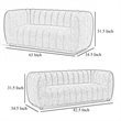 Hery Sofa and Loveseat Set- White Boucle- Vertical Channel Tufting