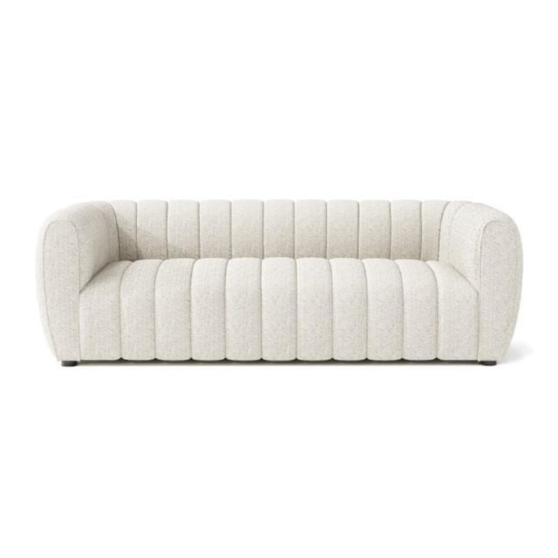 Hery Sofa- 83 Inch- White Boucle- Vertical Channel Tufted Details