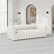 Hery Sofa- 83 Inch- White Boucle- Vertical Channel Tufted Details