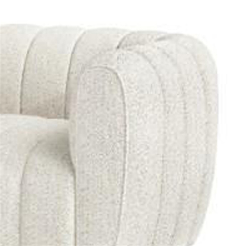 Hery Sofa- 83 Inch- White Boucle- Vertical Channel Tufted Details