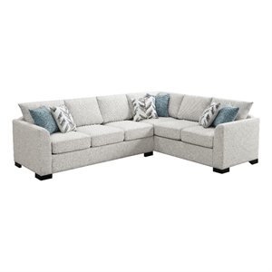 Ashlee Sleeper Sectional Sofa- Greige Chenille- 6 Pillows- 111 Inch