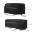 Srey 2pc Sofa and Loveseat Set- Black Boucle- Curved Kidney Shape