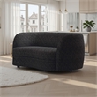 Srey 2pc Sofa and Loveseat Set- Black Boucle- Curved Kidney Shape