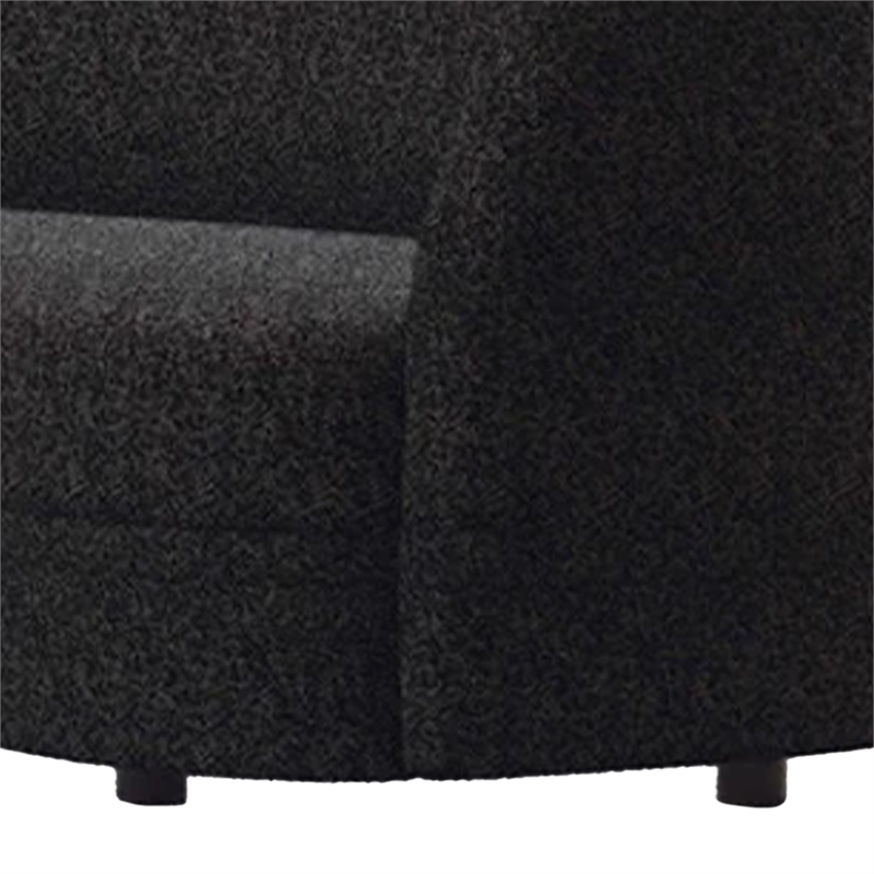 Srey 2pc Sofa and Loveseat Set- Black Boucle- Curved Kidney Shape