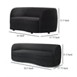 Srey 2pc Sofa and Loveseat Set- Black Boucle- Curved Kidney Shape