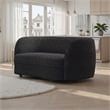 Srey 2pc Sofa and Loveseat Set- Black Boucle- Curved Kidney Shape