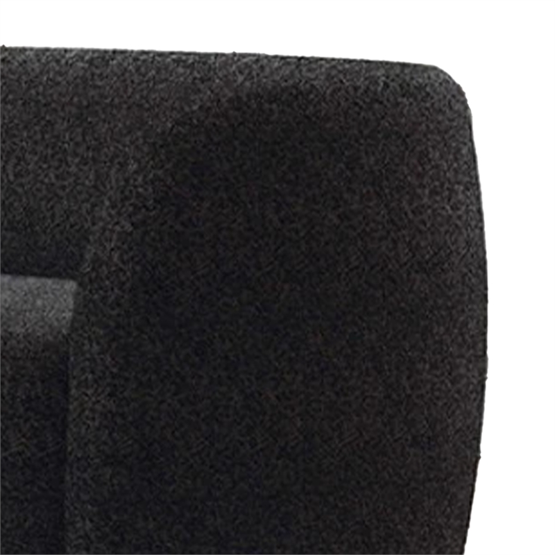 Srey 2pc Sofa and Loveseat Set- Black Boucle- Curved Kidney Shape